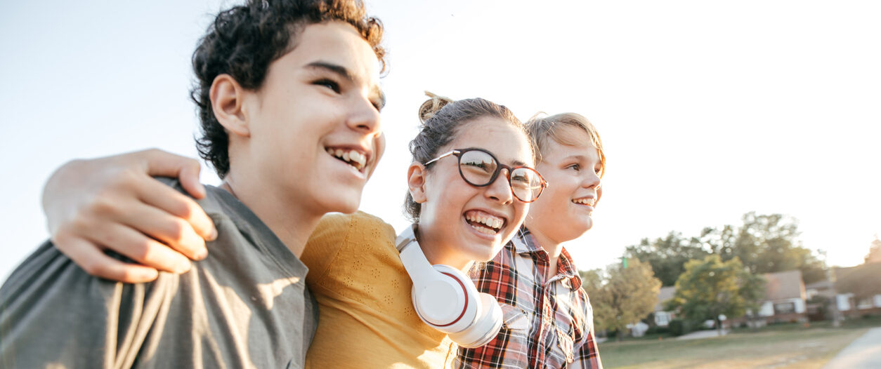 Teens having fun after school